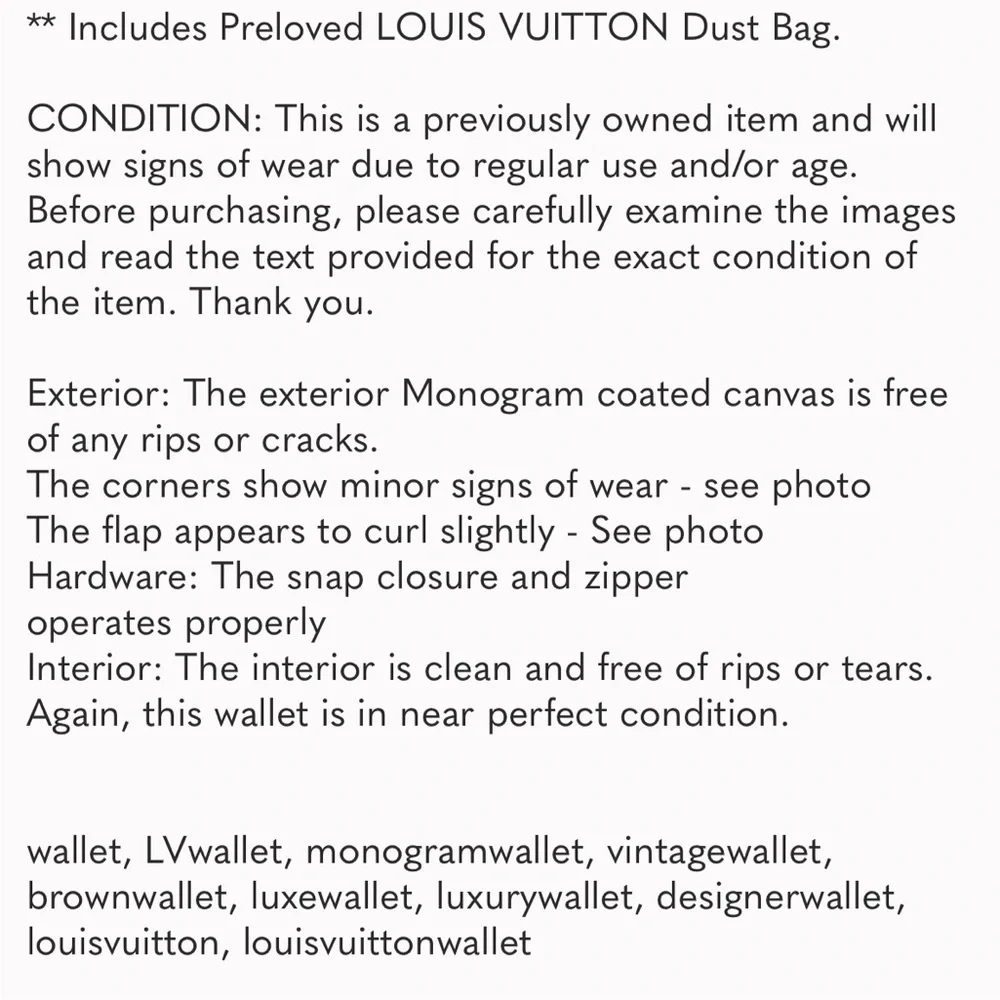 LOUIS VUITTON Long Porte Monnaie Monogram Wallet Vintage - Picture 16 of 16